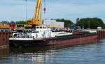 GMS Calbe - 08240069 - Lnge: 67.00m - Breite: 8,20m - Tiefgang: 2,35m -Tonnage: 808 t - PS 420-SKL - Bj 1961 bei VEB Elbewerft in Boizenburg - Gemeldet in Tangermnde/D. Hier im Eurohafen Haren/Ems am 5.06.2010.

