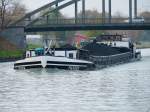 GMS Meggen - 04011240 - Lnge: 81,10 m - Breite: 8,20 m - Tiefgang: 2,52m -Tonnage: 1143 - PS 500-Deutz - Bj 1955 bei Arminiuswerft in Bodenwerder - Gemeldet in Datteln/D. Zu Tal in Mnster am 3.11.2009.