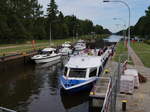 Schleuse Witzeeze zu Tal in Richtung Lauenburg; Elbe-Lübeck-Kanal, 31.07.2020  