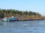 Das polnische Stromschubschiff NAWA S2, Wroclaw (Breslau), (08351039) mit zwei Schubleichter voll Schrott beladen auf dem Elbe-Seitenkanal (ESK) in Richtung Scharnebeck.