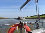 Soeben sind wir auf dem Elbeseitenkanal dem Gütermotorschiff  ELBE  aus Buxtehude, 4801230, Baujahr 1926 begegnet; 07.08.2008  