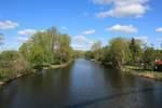 Blick auf die Havel-Oder-Wasserstrasse zu Berg bei Pinnow am 25.04.2020.