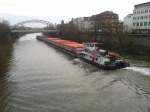 Schub/Koppelverband im Main-Donau-Kanal in Bamberg 17.01.2014