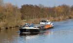 GMS  LIKEDEELER  (IMO 04029080 , 67 x 8,20m) befuhr am 25.02.2026 den  MITTELLANDKANAL  vor R�hen zu Tal.
