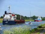 Frachtschiff-Begegnung auf dem NOK: in Richtung Kiel: die mit Holz beladene SYLVIA, KRIMPEM aan den YSSEL, Niederlande,(IMO: 9166467), Lnge 108m, Breite 15m; Baujahr 1999 in Rumnien bei SEVERNAV