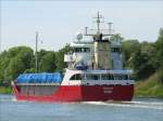 Nachschuss auf Frachtschiff WESTGARD, Flagge Niederlande, Rotterdam (IMO-Nr. 9196187),  L: 89,0m, B: 12,0m; gebaut 2000 bei PETERS SCHEEPSWERF, KAMPEN NETHERLANDS auf dem Nord-Ostsee-Kanal (NOK) in Richtung Brunsbttel; 05.06.2010
