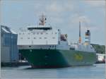 RORO Frachter Estraden von Mann Lines, Schiffsdaten: Bj 19999, Bauwerft Aker Finnyards in Rauma Finnland, Fahne Finnland, IMO 9181077, MMSI 230917000, L 162,7 m, B 25,7 m,  Maschinenleistung 2 x 9846