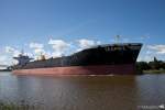 Die SEAPIKE, ein 200m langer Oil Product Tanker,  IMO 9423449, im NOK (Nord-Ostsee-Kanal)  am 07.09.2015 auf dem Weg in die Ostsee...