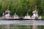 Die Autofähren Stolpmünde und Kolberg am Nord-Ostsee-Kanal bei Landwehr, 15.05.2017
