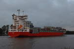Wilhelm, Containerschiff, IMO: 9376050, Heimathafen Limassol, auf dem NOK bei Burg am 02.10.17.