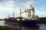 Voronezh, Containerschiff, Baujahr: 2009, Länge: 183.00 m, Breite: 26.00 m, Tiefgang: 9.85 m, 1728 TEU,   IMO: 9322011, Am 06.10.17 bei Schachtaudorf am NOK.