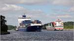 Schiffsverkehr auf dem Nord-Ostsee-Kanal. 05.07.2017