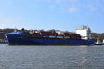 DELPHIS FINLAND , Containerschiff , IMO 9763722 . Baujahr 2016 , 177.5 × 30.5m , 1924 TEU , 16.02.2018 NOK Höhe Schleuse Kiel-Holtenau 