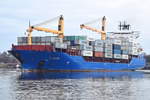 PETKUM , Containerschiff , IMO 	9386988 , Baujahr 2008 , 161 × 25.4m , 1304 TEU , NOK Höhe Schleuse Kiel-Holtenau 17.02.2018