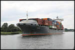 Die Calisto befuhr am 26.7.2021 um 13.30 Uhr den Nord Ostsee Kanal bei Rendsburg in Richtung Kiel. Das Schiff wurde 2005 gebaut und hat als Heimathafen Madeira.