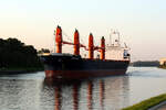 Bulk Carrier BEREKET (IMO:9123702) L.154 m B.26 m Flagge Panama im NOK bei Schacht-Audorf am 09.09.2021 nach Brunsbüttel.