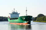 General cargo ARKLOW MOOR (IMO:9509475) L.136 m B.21 m Flagge Irland im NOK bei Schacht-Audorf Fahrtrichtung Schleuse Kiel-Holtenau am 09.09.2021.