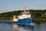 Vielzweckschiff HAITHABU (MMSI:211651920)Flagge Deutschland am 09.08.2022 im NOK bei Schacht Audorf.