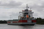 Container ship ROERBORG (IMO:9592599) Flagge Niederlande am 26.07.2022 im NOK bei Schacht Audorf.