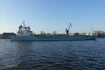 STEENBANK (IMO 9313876) am 8.4.2023 im NOK Höhe Hafen Rendsburg  /    Ex-Namen:  STEEN (bis 2018) /     Mehrzweckschiff  / BRZ 2.999 / Lüa 89,78 m, B 14 m, Tg 5,95 m / 1 Diesel, MaK 8M25,