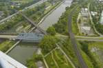 Das Rhein-Herne-Kanal vom Gasometer aus gesehen. Aufnahme: Mai 2007.