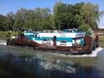 Strom-Schubboot  EDLENA  der Reederei  ED LINE  aus Berlin, ENI 05502240, am 27.05.2020 auf dem Rhein-Herne-Kanal bei Henrichenburg, Castrop-Rauxel.