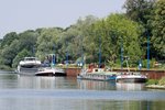 Blick vom Südufer des Sacrow-Paretzer-Kanales (UHW) nahe der Nedlitzer Südbrücke auf die Liegestelle im Weißer See.