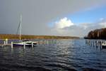 Blick auf den neuen SPORTBOOTANLEGER  beim Nedlitzer Holz im  JUNGFERNSEE / UNTERE HAVEL-WASSERSTRASSE  am 06.04.2021.