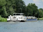 TMS  LINA  (02339102 , 84,65 x 9,50m) befuhr am 05.07.2022 den Sacrow-Paretzer-Kanal /  UNTERE HAVEL-WASSERSTRASSE  Höhe Marquardt zu Berg nach Berlin.