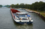 KOPPELVERBAND MARANTA I (ENI:02322959) L.95m B.11,40m T 2720 TEU 176 Flagge Niederlande & GLS MARANTA II (ENI:02323080) L.77,05 B.11,40 T 2339 TEU 160 auf dem WDK im Unterwasser der Schleuse Datteln am 22.07.2021