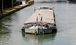 GMS MANUELA (ENI:02100547) L.80 m B.9,50 m T 1505 Baujahr 1925 Flagge Niederlande auf dem WDK im Unterwasser der Schleuse Datteln am 28.06.2022