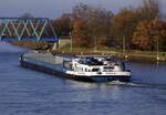 GMS MARIA-B (ENI:02332320) L.110 m B.11,45 m T 3198 Flagge Niederlande auf dem WDK am 07.12.2023 an der Schleuse Datteln.