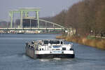TMS PORTLAND ENI:02338918 L.86 m B.9,50 m T.1631 Flagge Deutschland auf dem WDK zu Tal am 08.03.2024 bei Datteln.