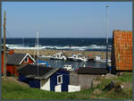 Blick auf den kleinen Hafen von Sandvig an der Nordküste Bornholms.