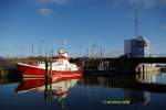 Rettungsboot Emile Robin in Hvide Sande / Dnemark an der Durchfahrt zum Ringkbing Fjord.