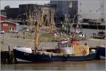 NG 9 NORDSEE aus Emden liegt am 13.08.2010 in Büsum. Sie wurde 1963 gebaut, ist 19,33 m lang und 5,11 m breit. Frühere Nammen: WR 147 AMSTELDIEP (NL), ST 19 FÜRCHTENICHT, BOR 2 INSULANER, NG 9 HAAIJE.
