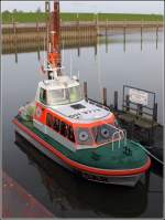 Das Seenotrettungsboot BALTRUM liegt am 26.11.2013 an seiner Station in Horumersiel. Die BALTRUM gehört zur 8,5-Meter-Klasse der DGzRS. Sie ist 8,52 m lang, 3,1 m lang, hat einen Tiefgang von 0,95 m. Bis zu 13 Schiffbrüchige können im Notfall aufgenommen werden.