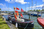 Fischerboot im Hafen von Arnis an der Schlei. Aufnahme: 11. Mai 2020.