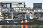 Festmacherboot ALBERT am 20.4.2021 in Heiligenhafen (Ostsee).