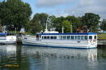 HANSEAT II am 1.7.2020, Liegeplatz Hafen Niendorf/O.  /
Ostsee-Bäderschiff / Lüa 28 m / Eigner: Reederei Belis, Niendorf/O., Flagge: D, Heimathafen: Niendorf/O.  /