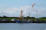 Der Kutter GRE 15 im Hafen von Norddeich. (12.08.2011)