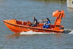 . Beiboot der Fähre Frisia III, aufgenommen bei einer Probefahrt im Hafenbecken von Norddeich.  06.05.2016