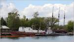 Verschiedene Schiffe warten im Hafen von Peenemünde auf ihr weitere Schicksal. 06.05.2019