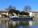 Frankreich, Languedoc, Gard, das Hausboot  ESPERANCE  in Aigues-Mortes.