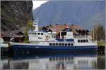 Die 1969 gebaute LYKKEPER (IMO 8890554) liegt am 27.09.2012 in Flam. Sie ist 36 m lang, 7 m breit und bietet 170 Passagieren Platz. 27.09.2012