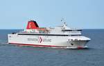 MS Gotland (Destination  Gotland) am 27.07.2018 bei der Anfahrt zum Hafen Visby.