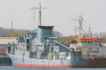 Die ex KÖLN am 28.4.2021 bei Neustadt/Holstein. Das Schiff war von 1961 bis 1982 als Fregatte der Bundesmarine im Einsatz (Typschiff der Klasse F 120, auch als  Köln-Klasse  bezeichnet)