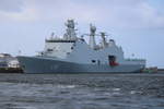 Am 28.02.2020 lag das dänische Kommando und Unterstützungsschiff L16 Absalon in Warnemünde.