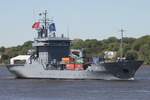 Versorgungsschiff RHEIN (A 513); Eigner/Betreiber: Bundeswehr (Marine); Datum: 08.05.2026; Aufnahmeort: Elbe/Hafen Hamburg, Deutschland.