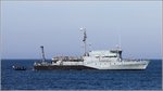 Das Minentaucher-Einsatzboot M 1067 BAD RAPPENAU der Deutschen Marine lag im August 2016 vor der Nordostküste Bornholms vor Anker.